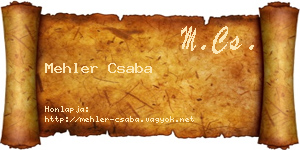 Mehler Csaba névjegykártya